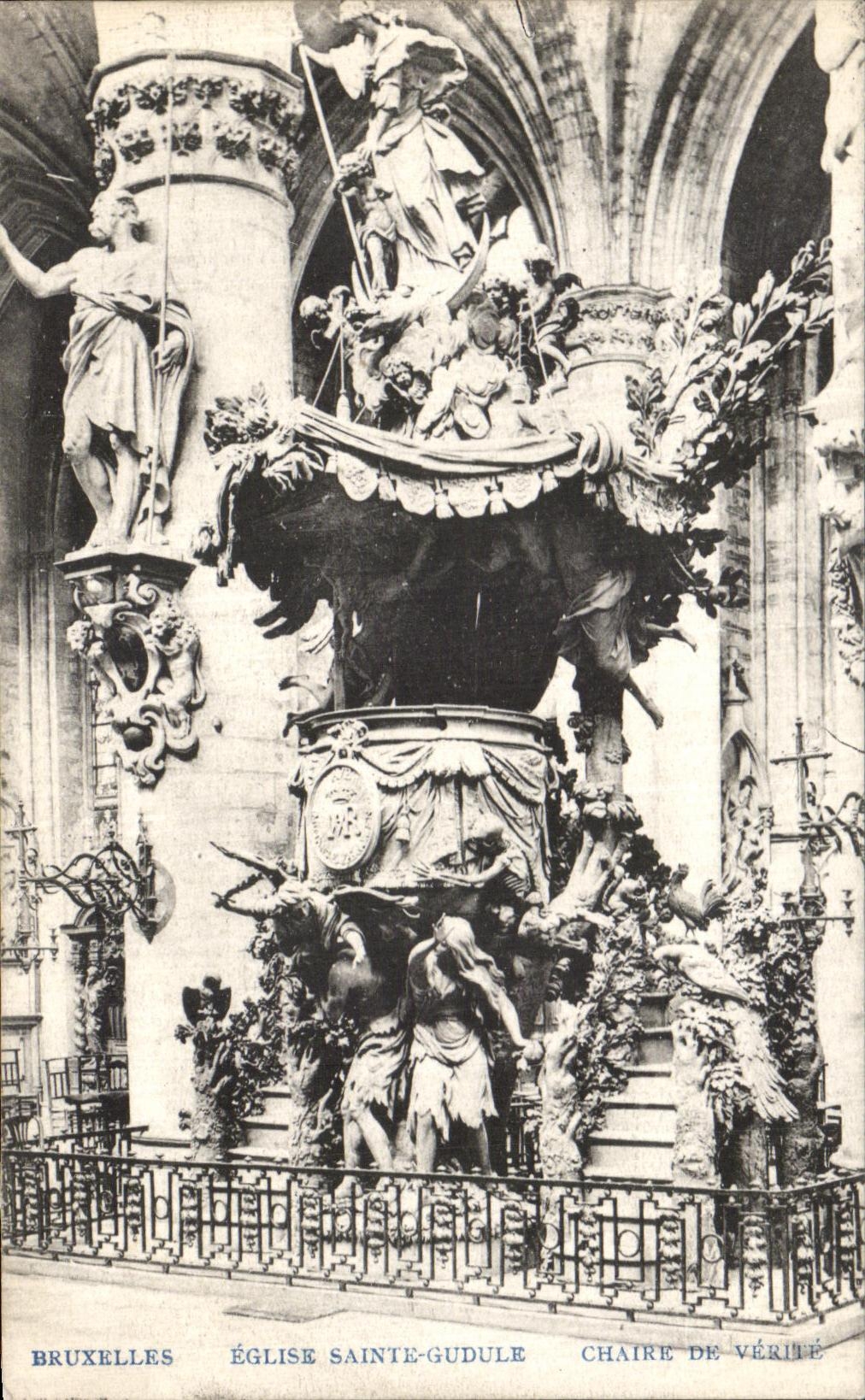 CPA Brussels Church Sainte Gudule Pulpit Of Truth
