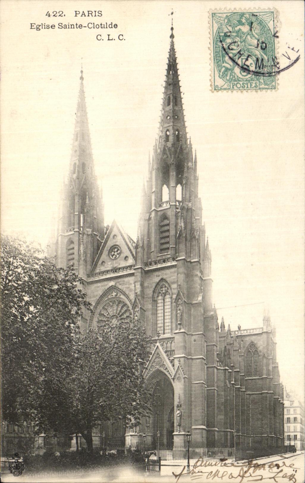 CPA Paris Church Sainte Clotide