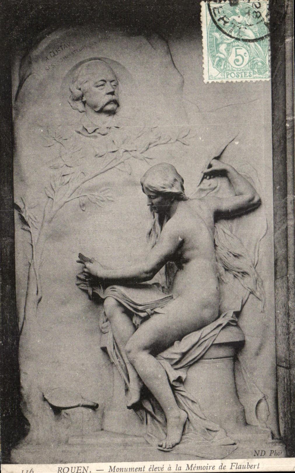 CPA Rouen Monument raised with the Memory of Flaubert