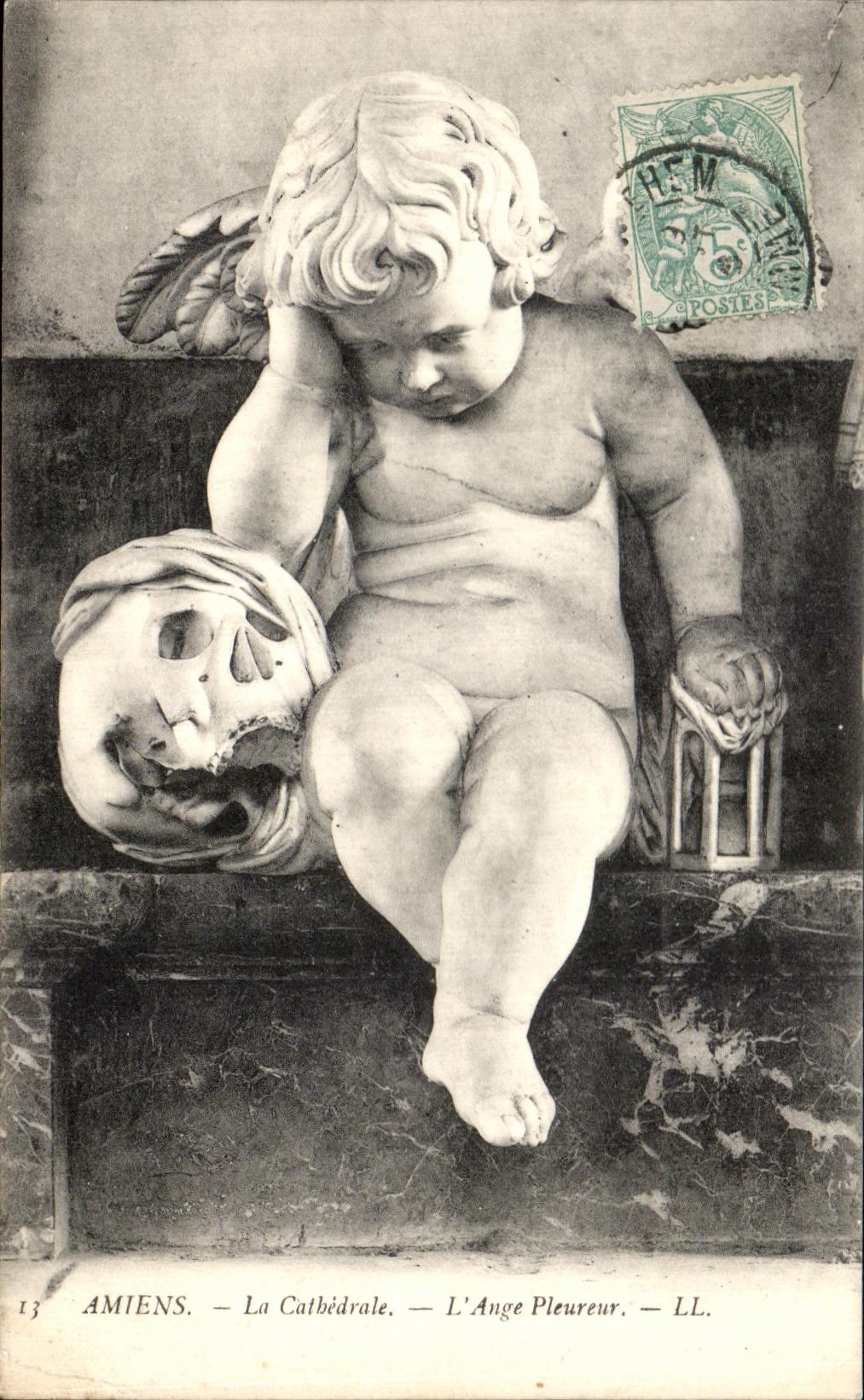 CPA Amiens the Cathedral the Whining Angel Dead Cranium