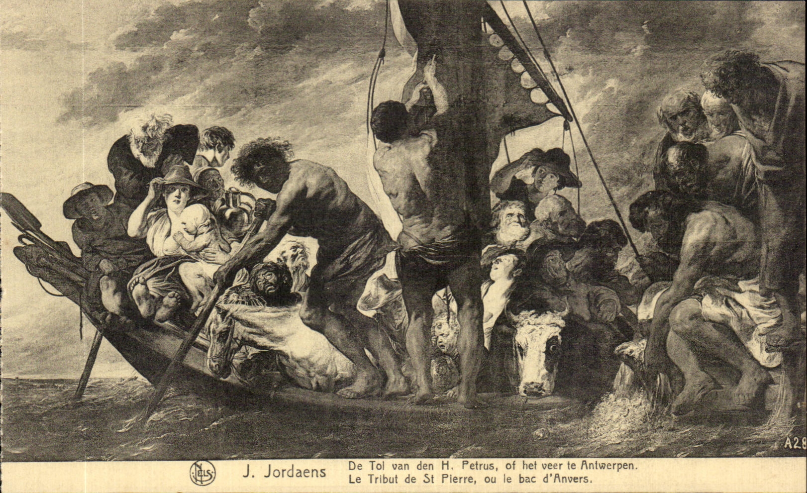 CPA Amberes justa J 1930 Joardaens el tributo de St Pierre o la cuba de Amberes