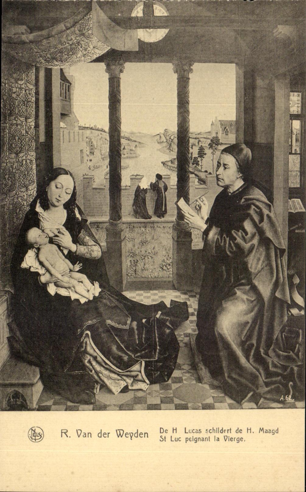 CPA Amberes justa 1930R Van Der WeydenDe H Lucas Schildert de la localizacion Pelgnant del St de H Maaged la Virgen