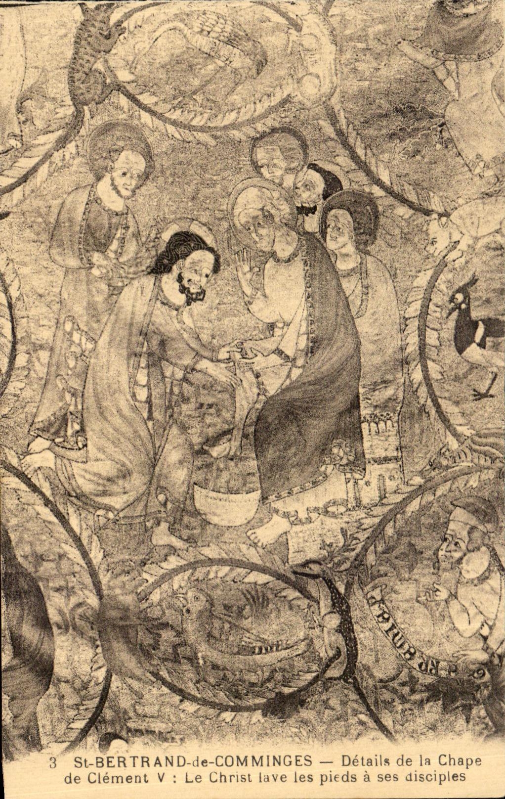 CPA St Beltran de Comminges Details de la cubierta de Clement Cristo lava los ieds tiene sus discipulos