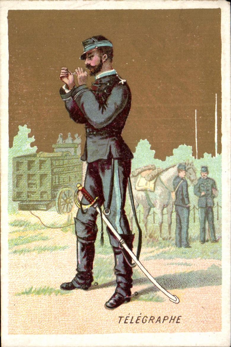 Chromo Telegraphe Militaria 