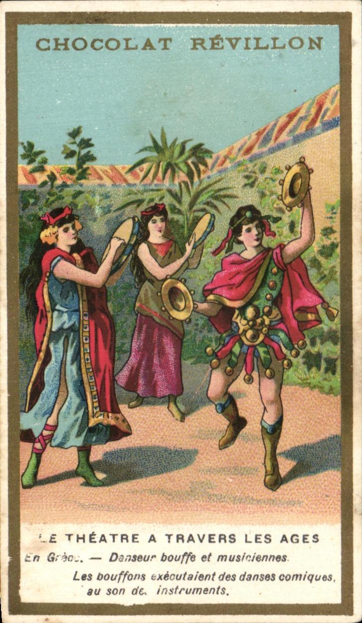 Image Chocolat Revillon the Theater Through the Old ones In Greek Dancer puffs out And Musiciennes