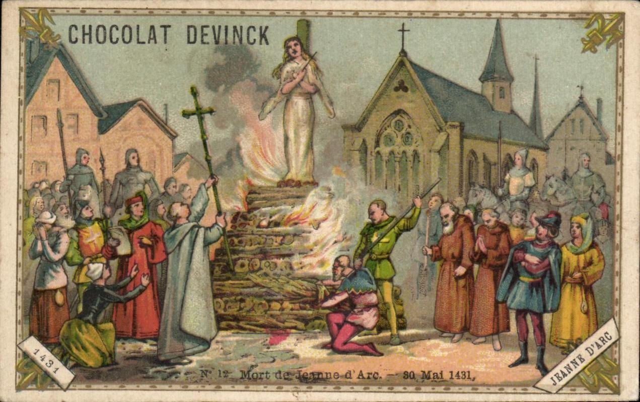 Chromo Mort de Jeanne d'arc Chocolat Devinck