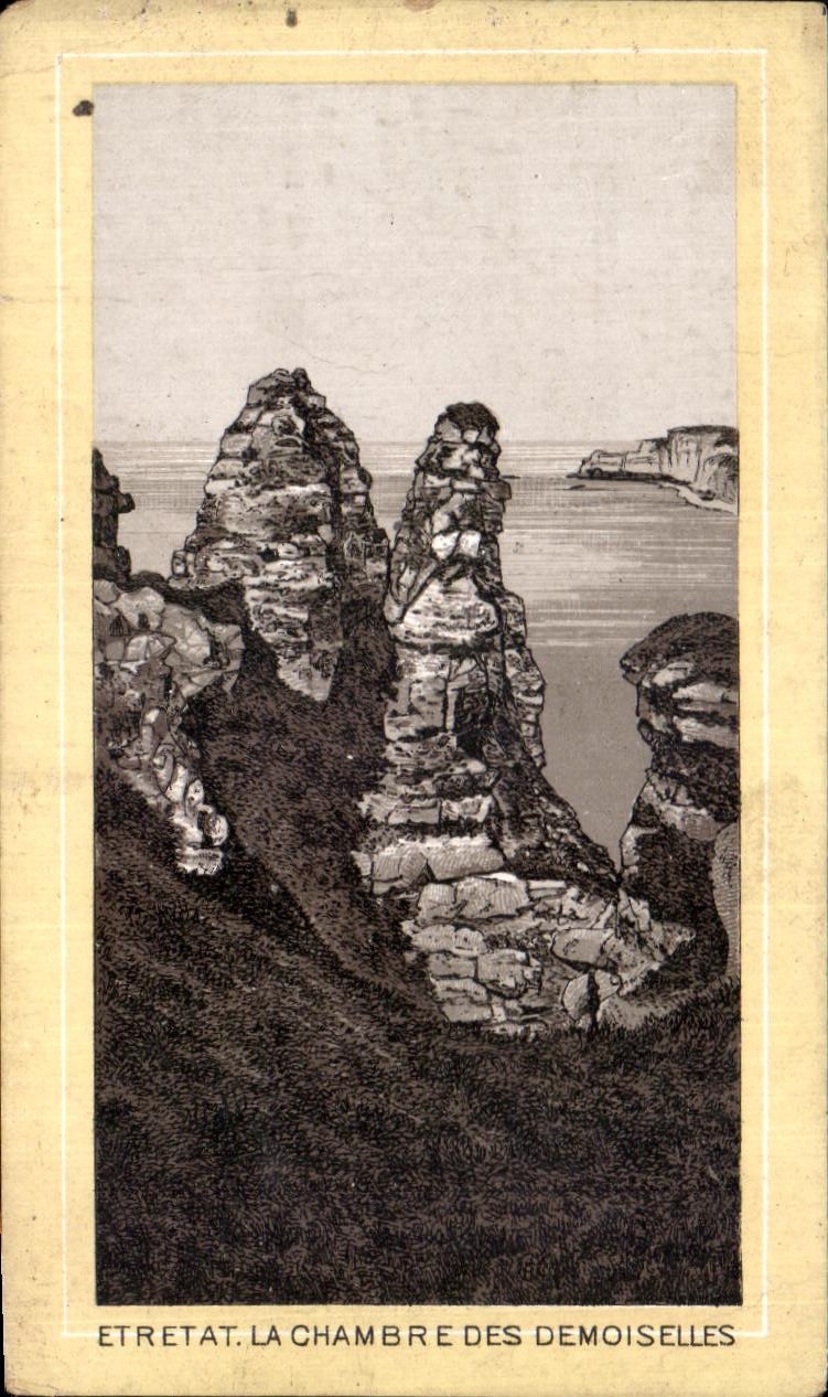 Chromo Etretat Au pays Habillements 