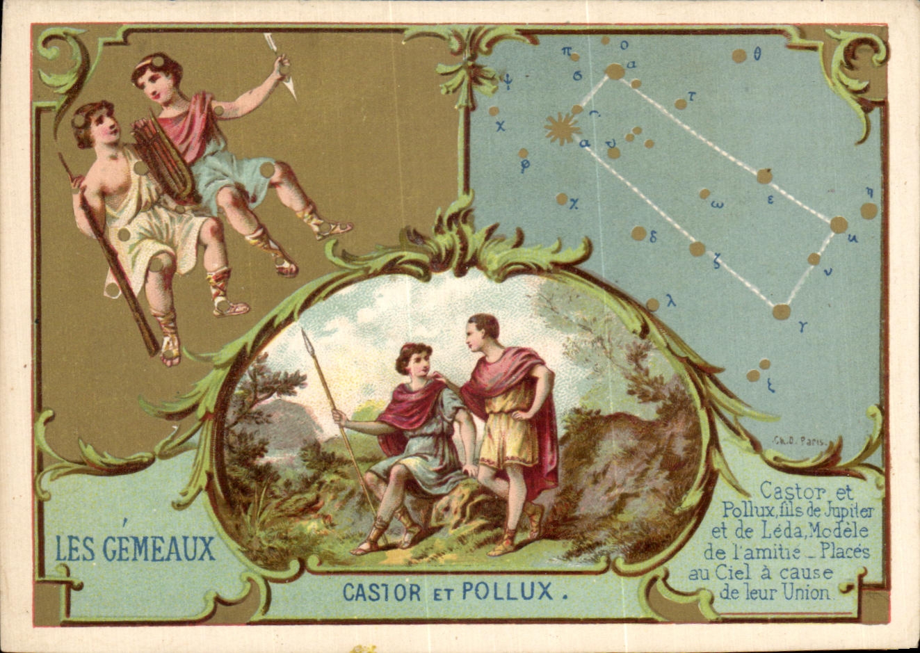 Chromo Les Gemeaux Castor Et Pollux
