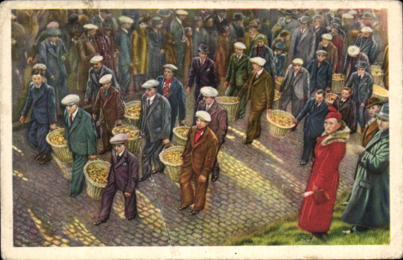 Belgian Image Folklore gold Grammont Cote the baskets of Krakelingen are doors to the top of the mountain