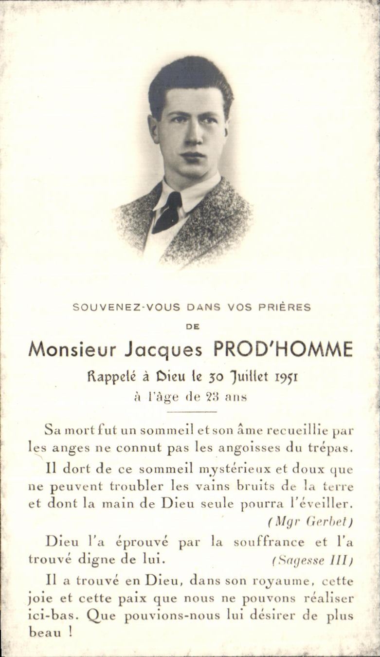 Holy picture Jacques Prod' Man