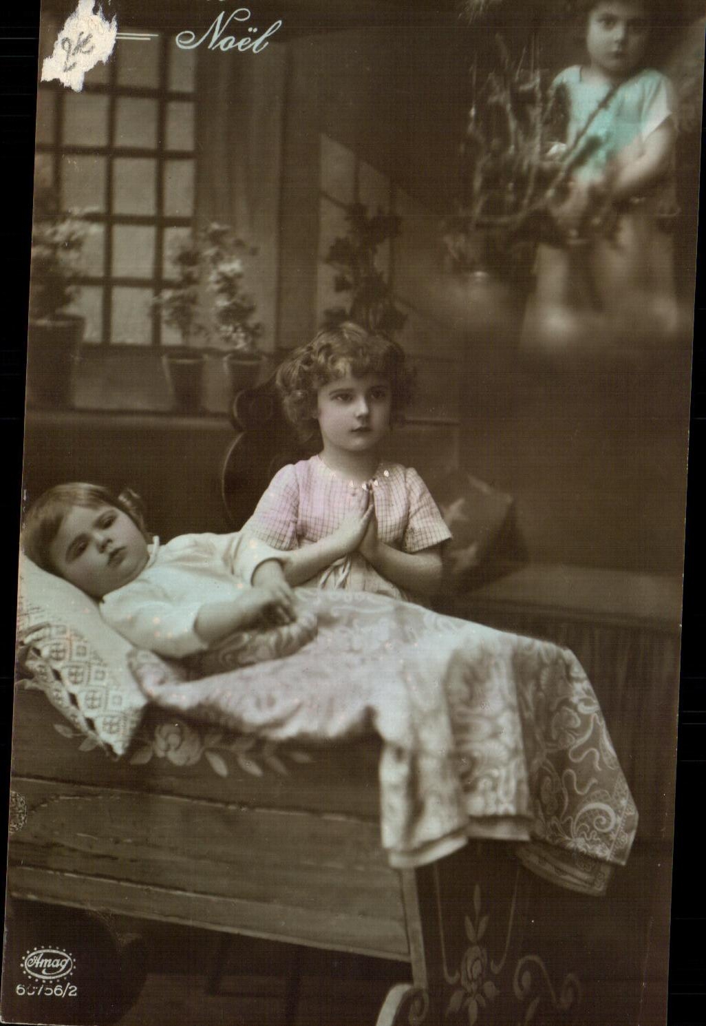 CPA Fantaisie Children Dreams of Christmas