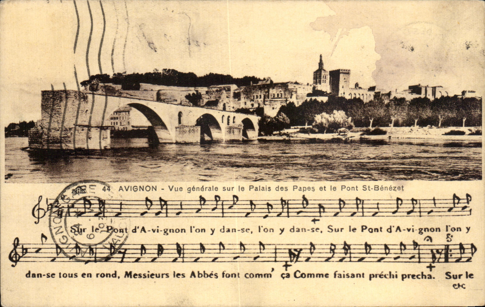 Opinion de CPA Avignon del paladar de los papas y del puente de Benezet