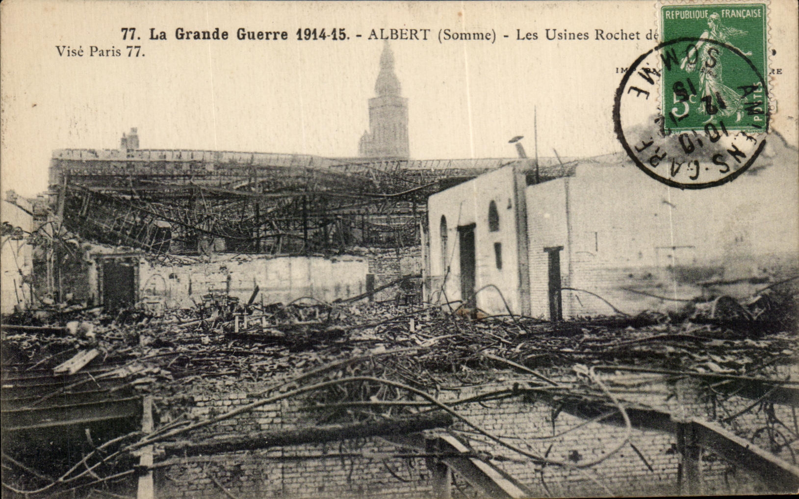 CPA La Grande Guerre Albert Les Usines Rochet Militaria