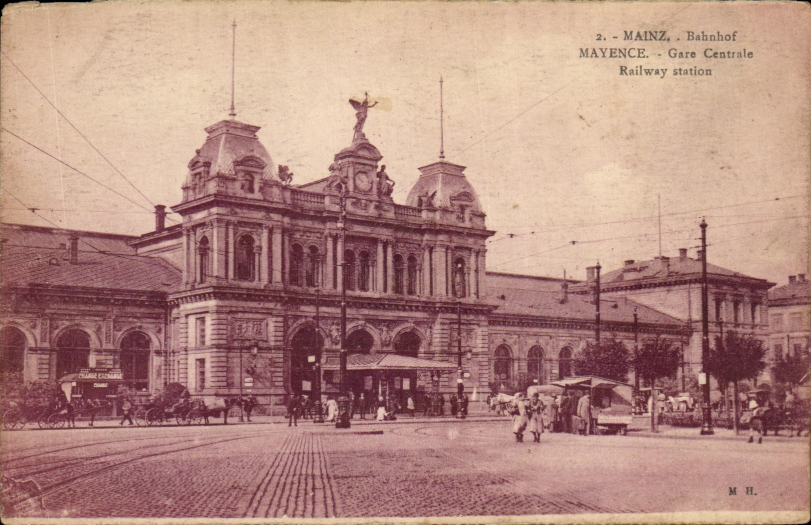 Ferrocarril de la estacion central de CPA Maguncia Bahnhof Maguncia