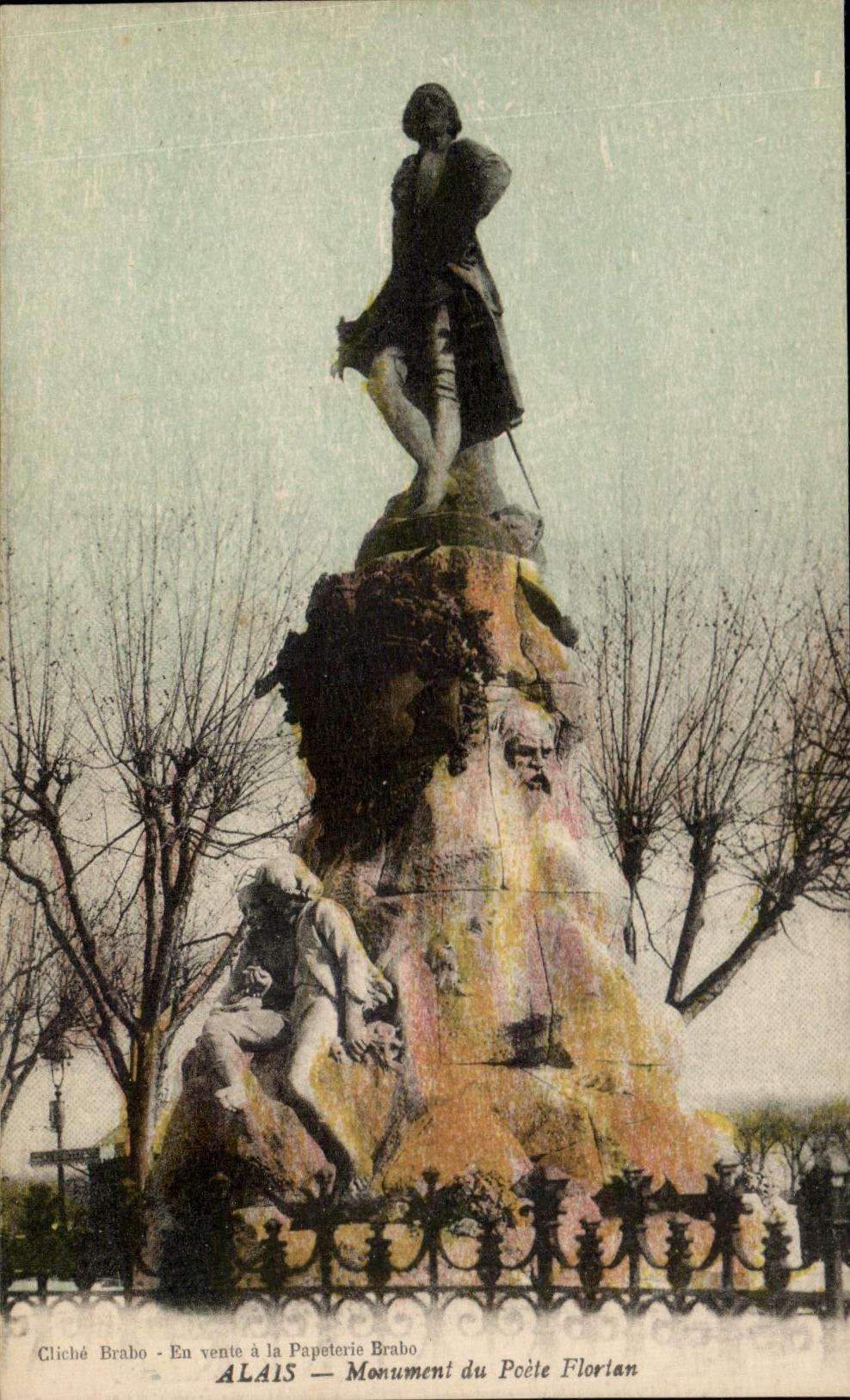 CPA Alais Monument du Poete Flortan