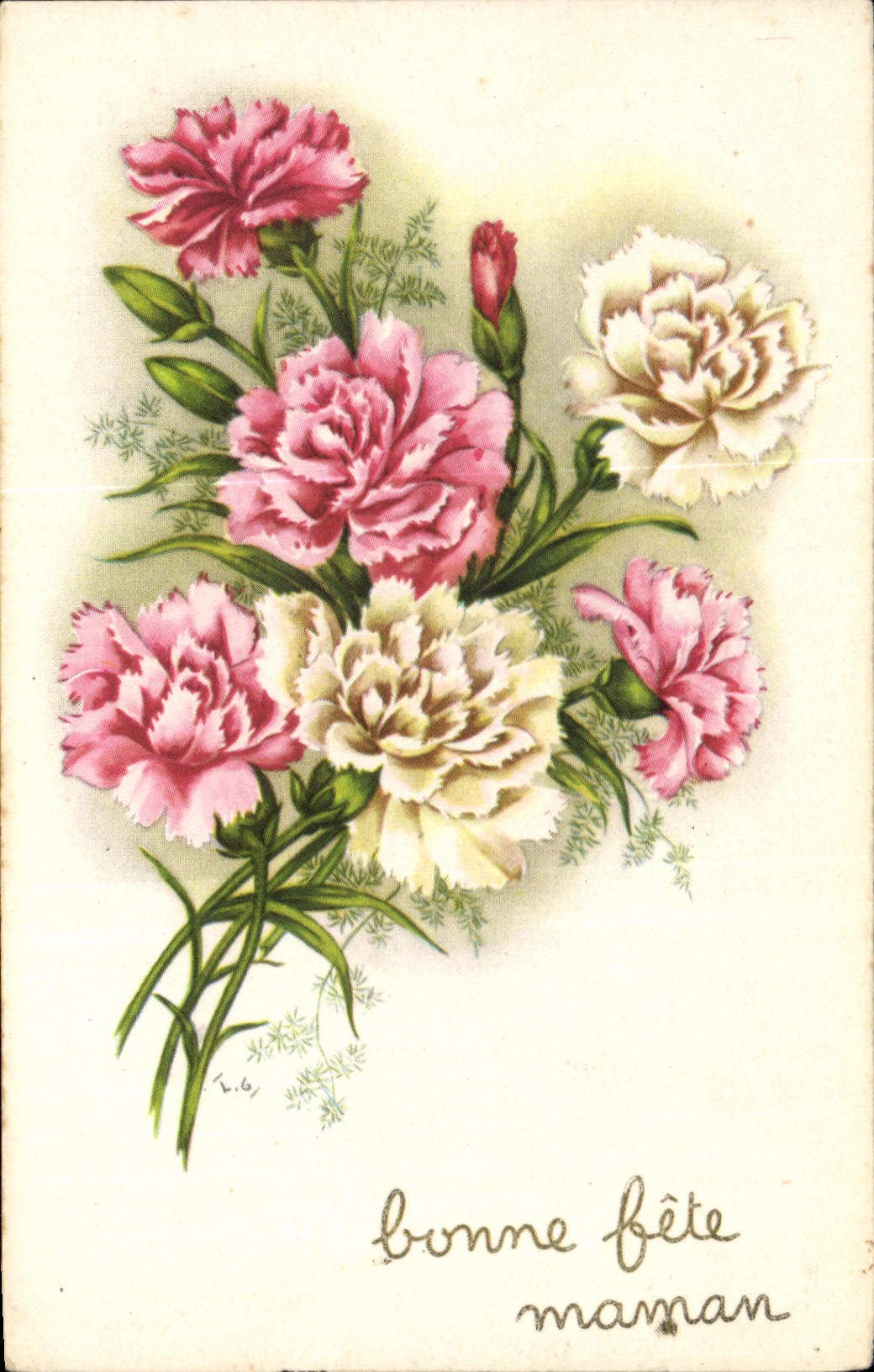 CPA Fantaisie Fleurs Bonne fete maman