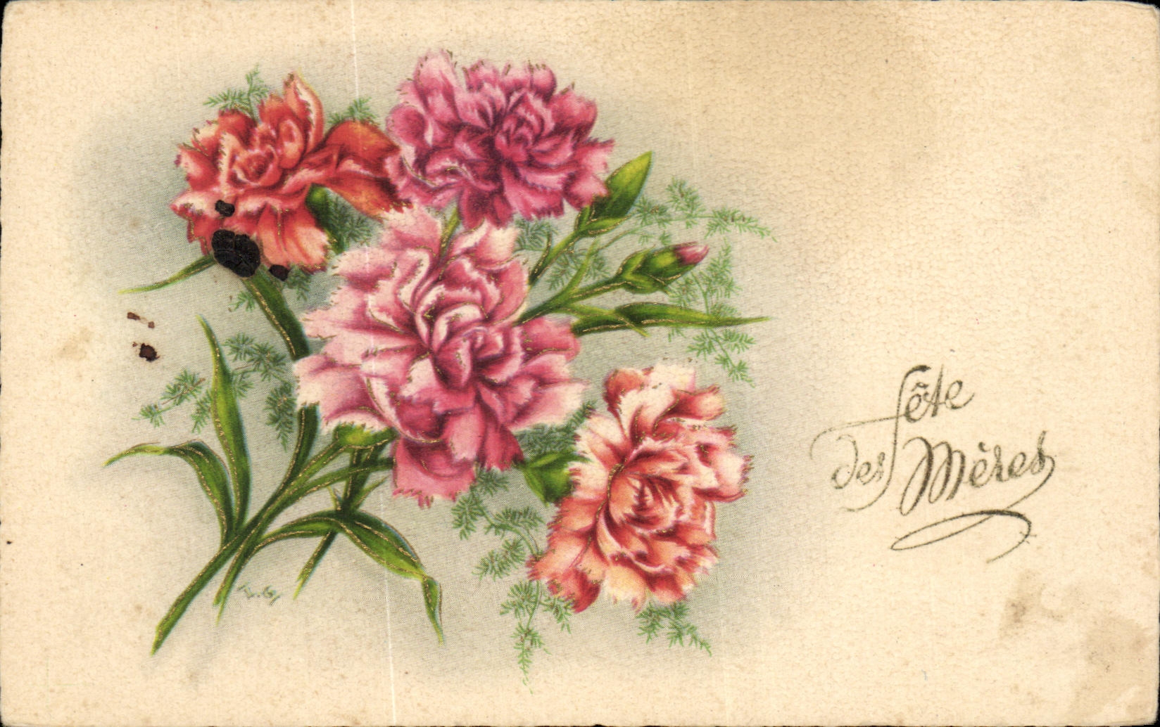 CPA Fantaisie Fleurs Fete des meres