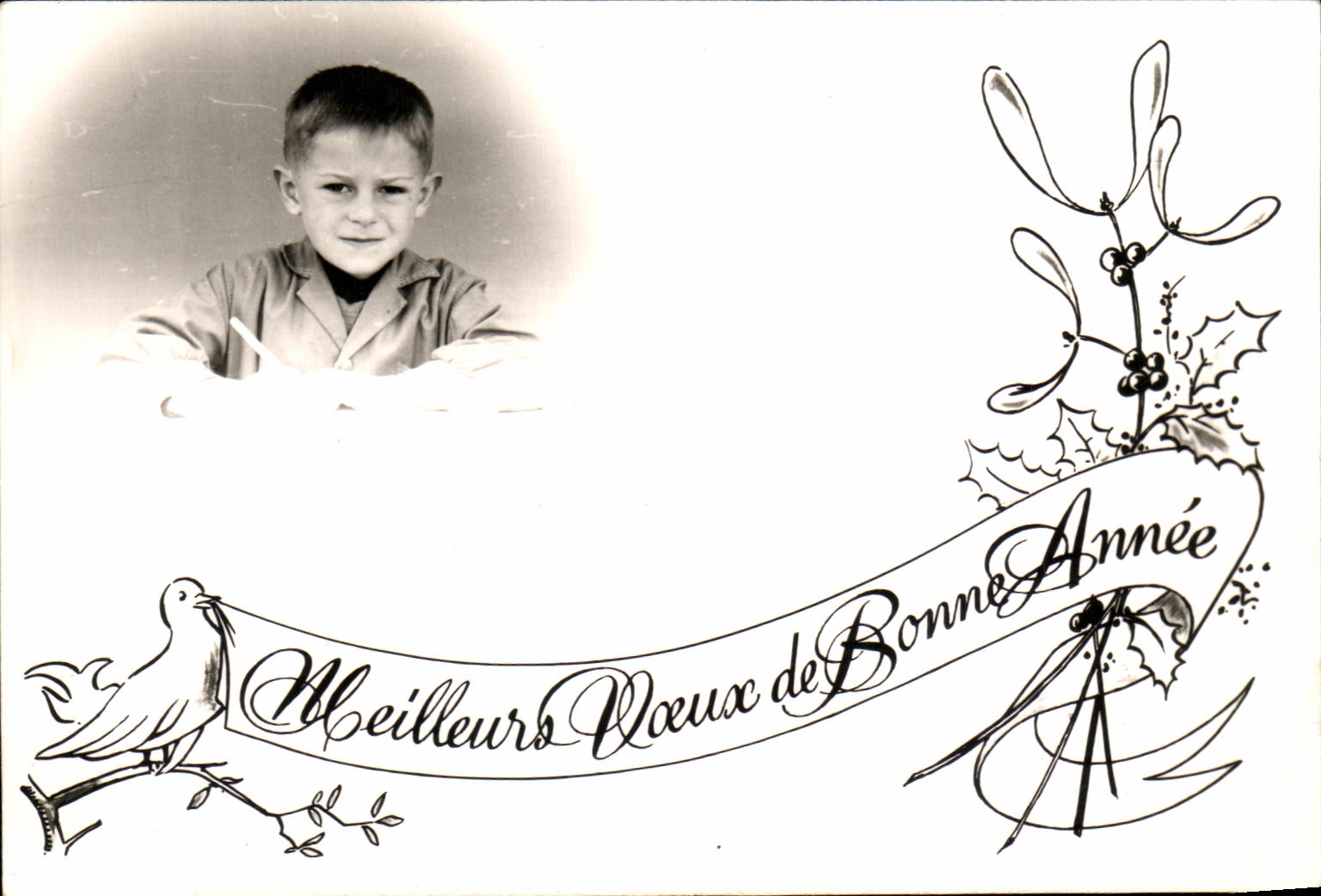 CPA Fantaisie Meilleurs Voeux de Bonne Annee Enfant Garcon