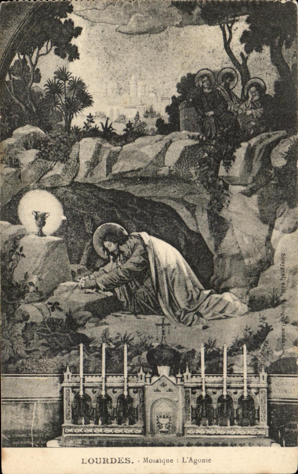 CPA Lourdes Mosaique L'Agonie