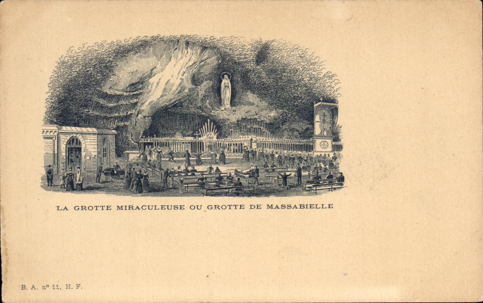 CPA Miraculous Cave or Cave of Massabielle