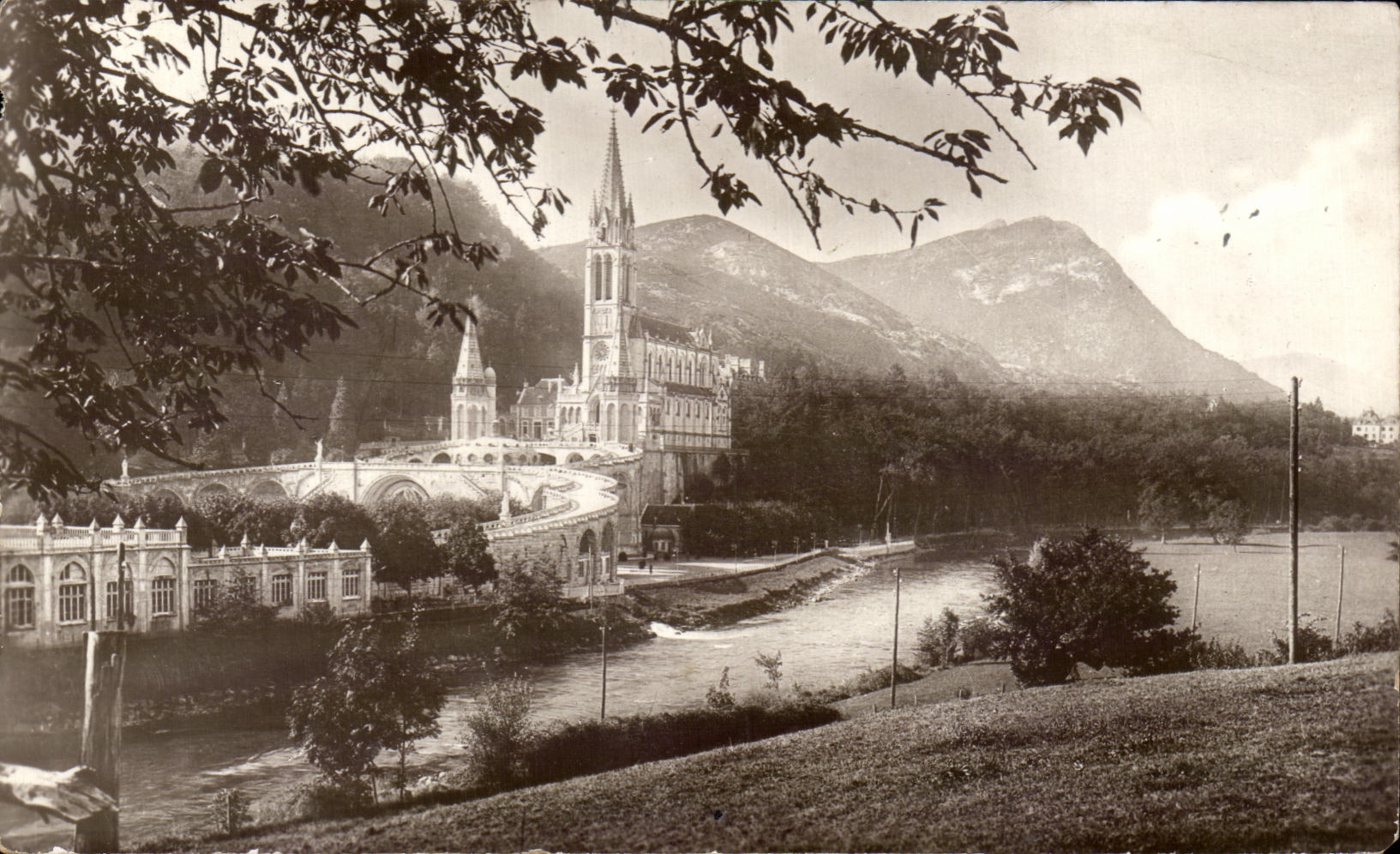CPA Lourdes La Basilique et la Gave