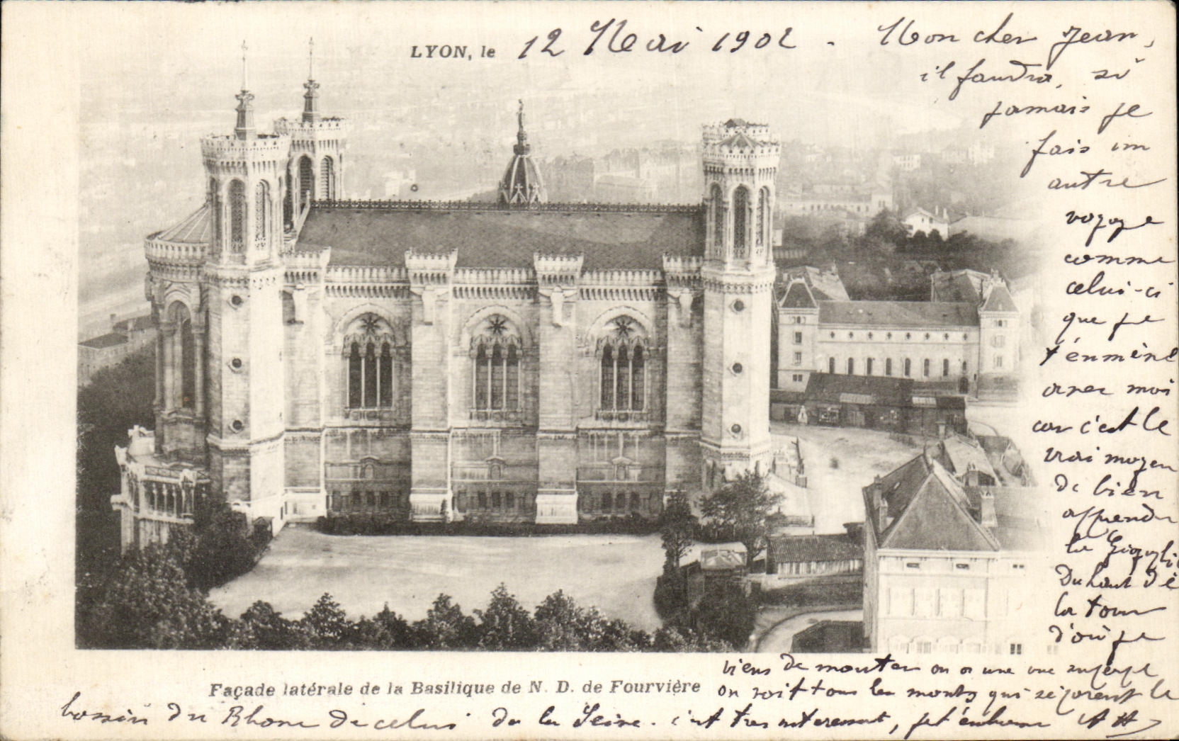 CPA Lyon Side wall of the Nd basilica of Fourviere