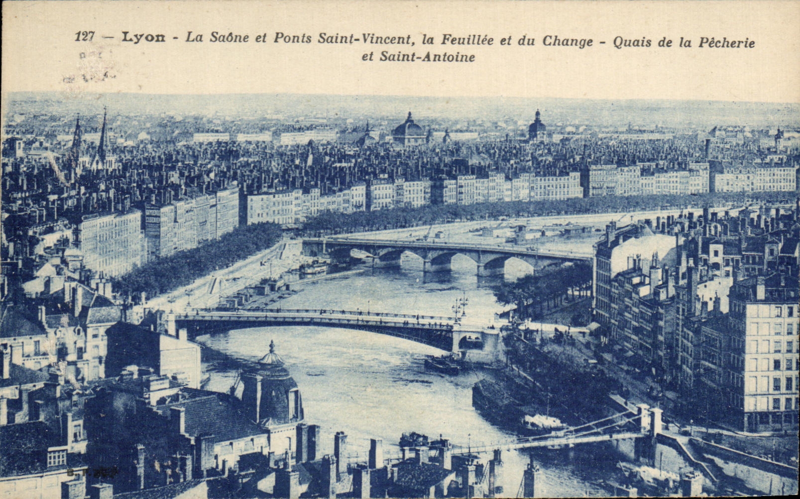 CPA Lyon the Saone And Ponts Saint Vincent Feuillee And Of the Exchange Quays of the fisheries and Saint Antoine