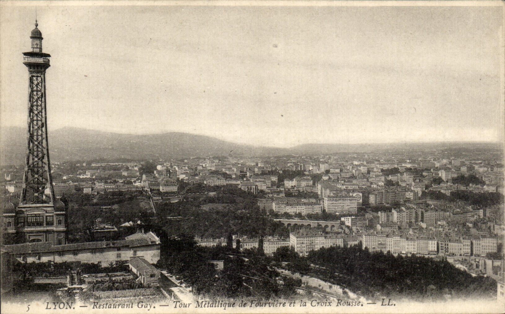 CPA Lyon Restoring Gay Metal Turn De Fourviere and the Russet-red Cross