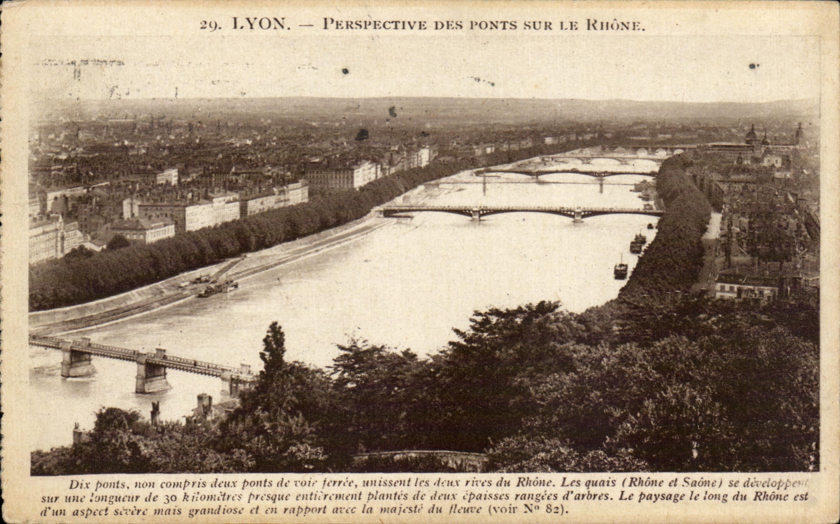 CPA Lyon View Of the Bridges On the Rhone