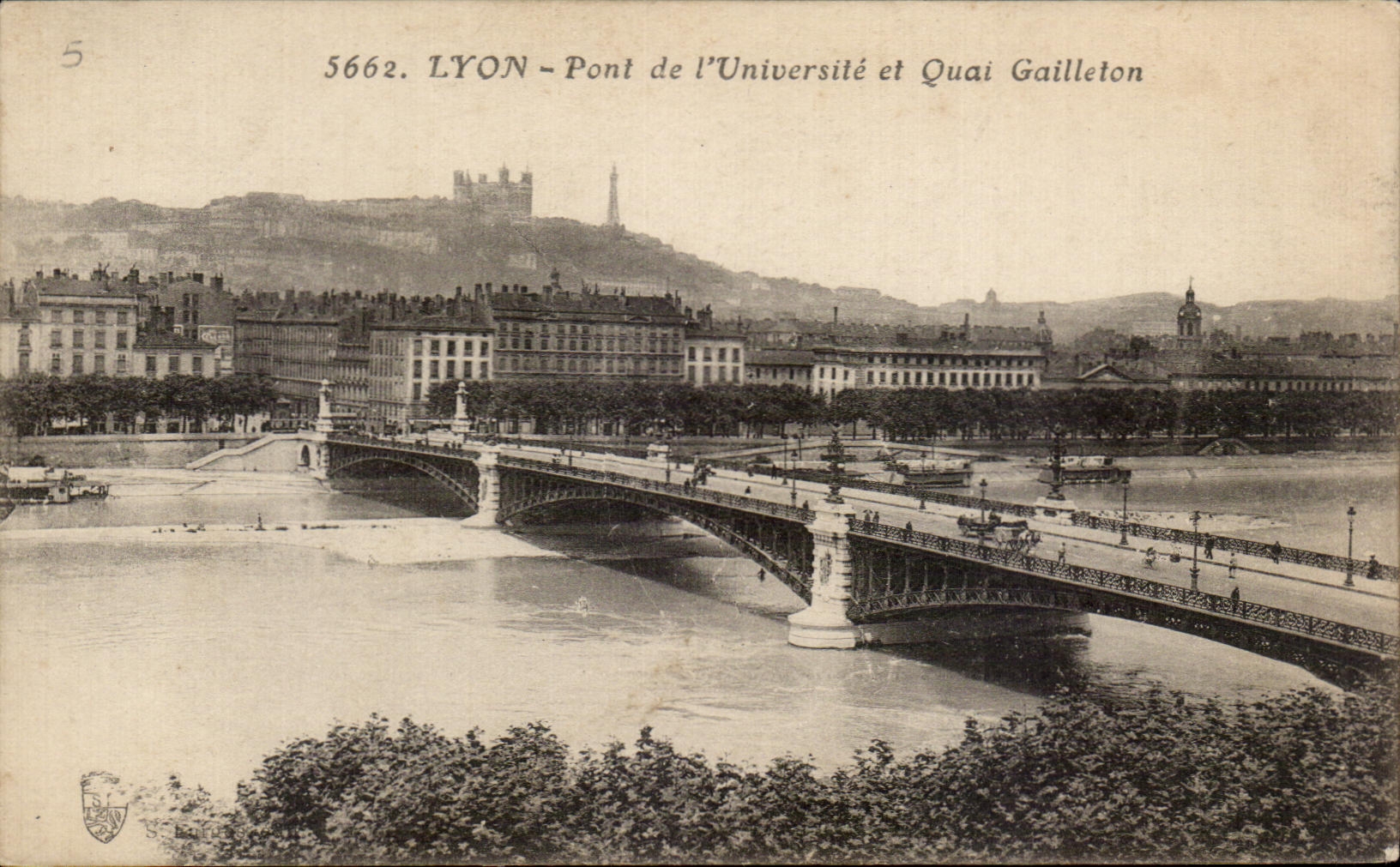 CPA Lyon bridge Of the University And Gailleton Quay