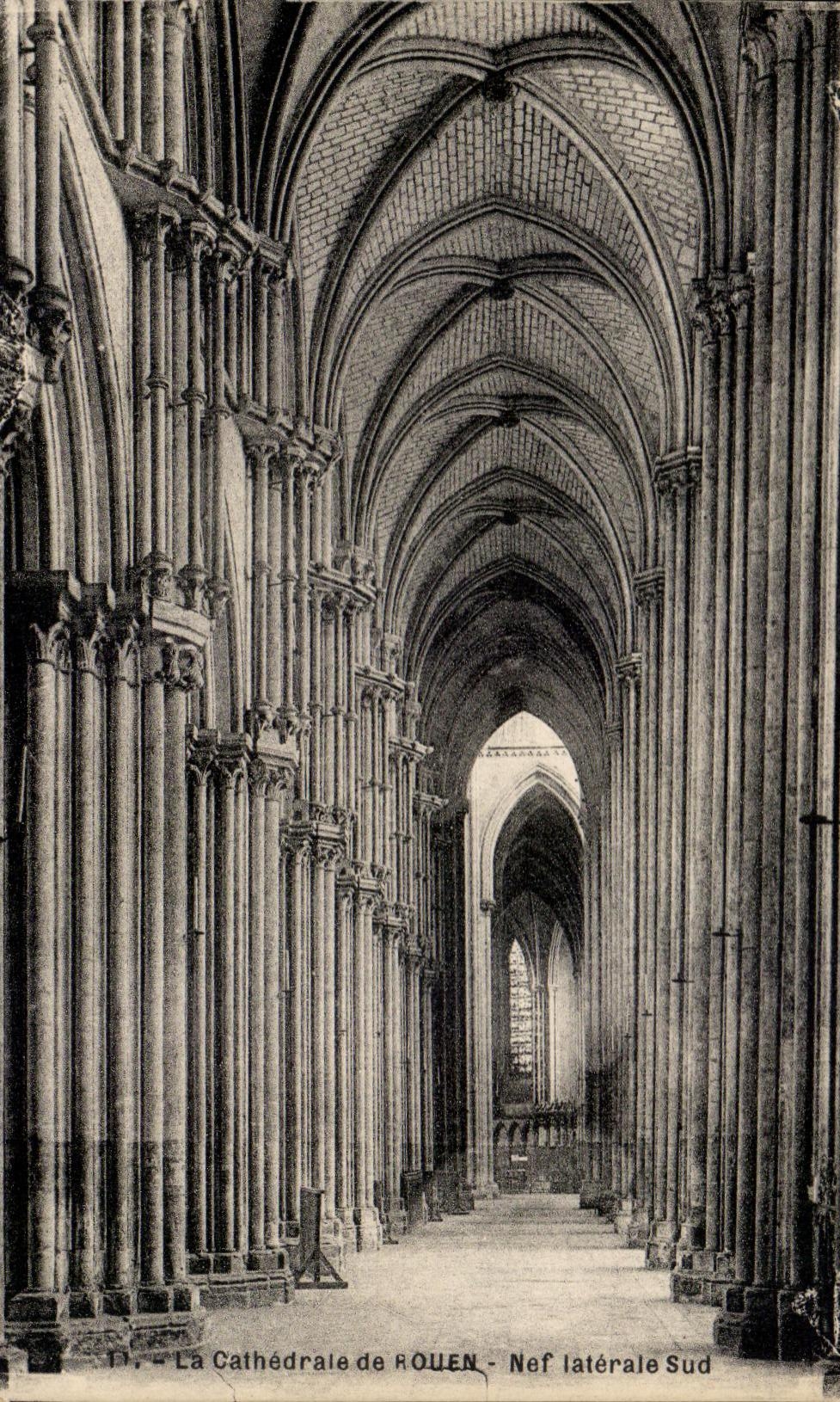 CPA the Cathedral of Rouen Southern Side aisle