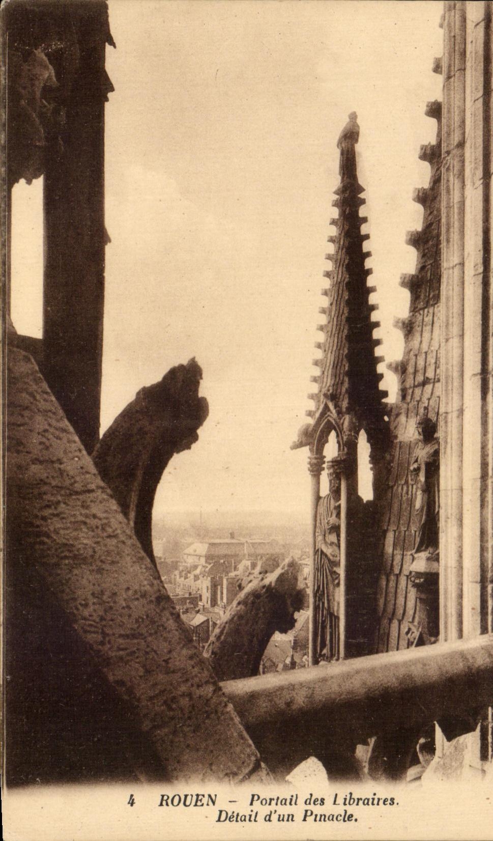 CPA Rouen Gate of the Booksellers Detail of a Pinnacle