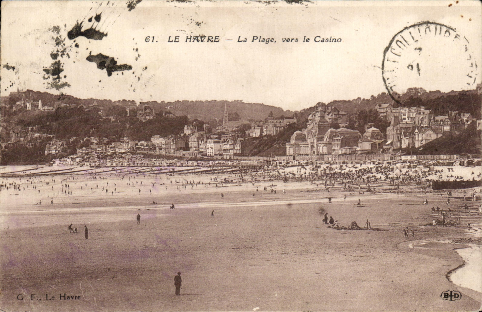 CPA Le Havre la playa hacia el casino