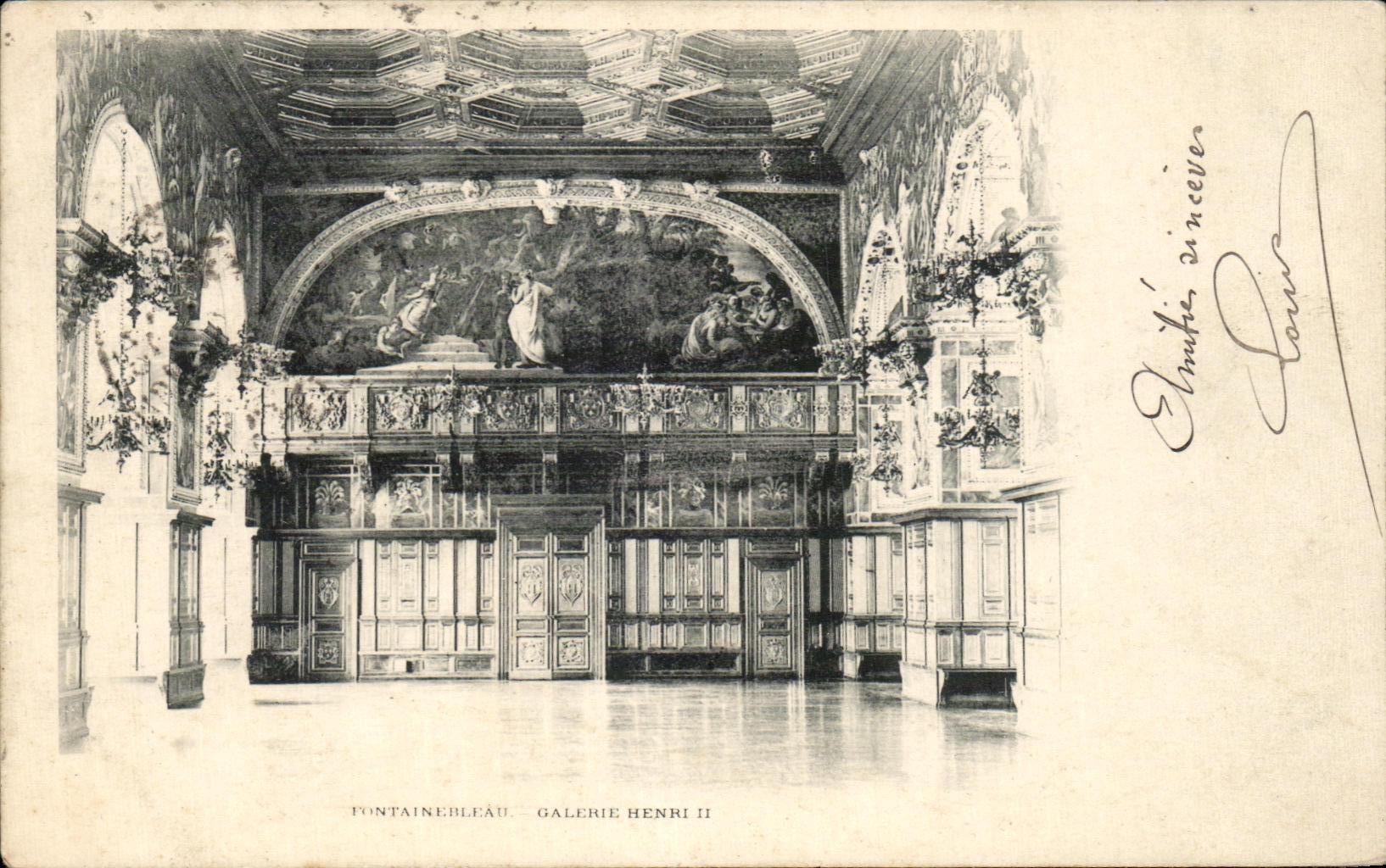 CPA Fontainebleau Galerie Henri II