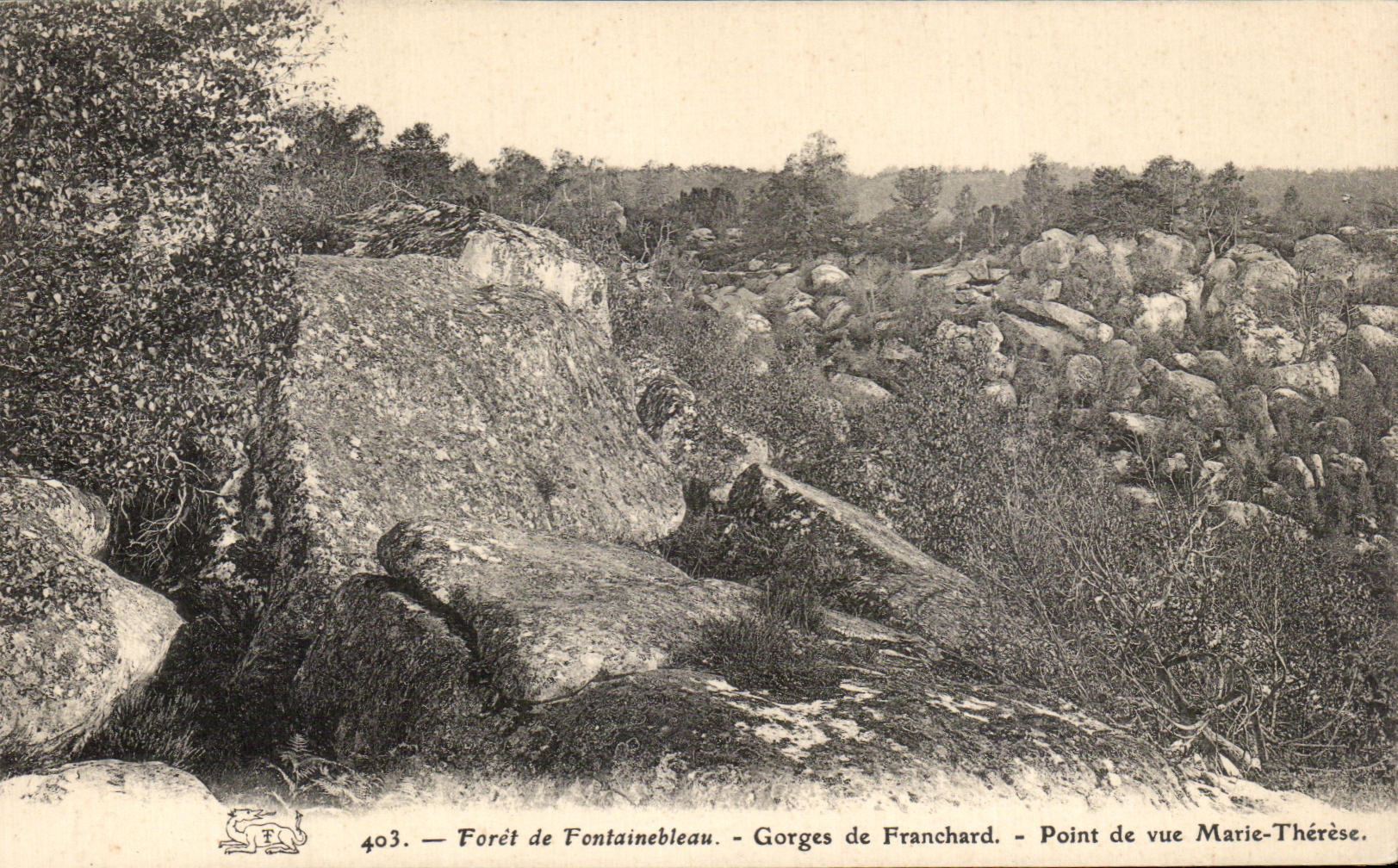 CPA Fontainebleau Gorges de Franchard Point de vue Marie Therese