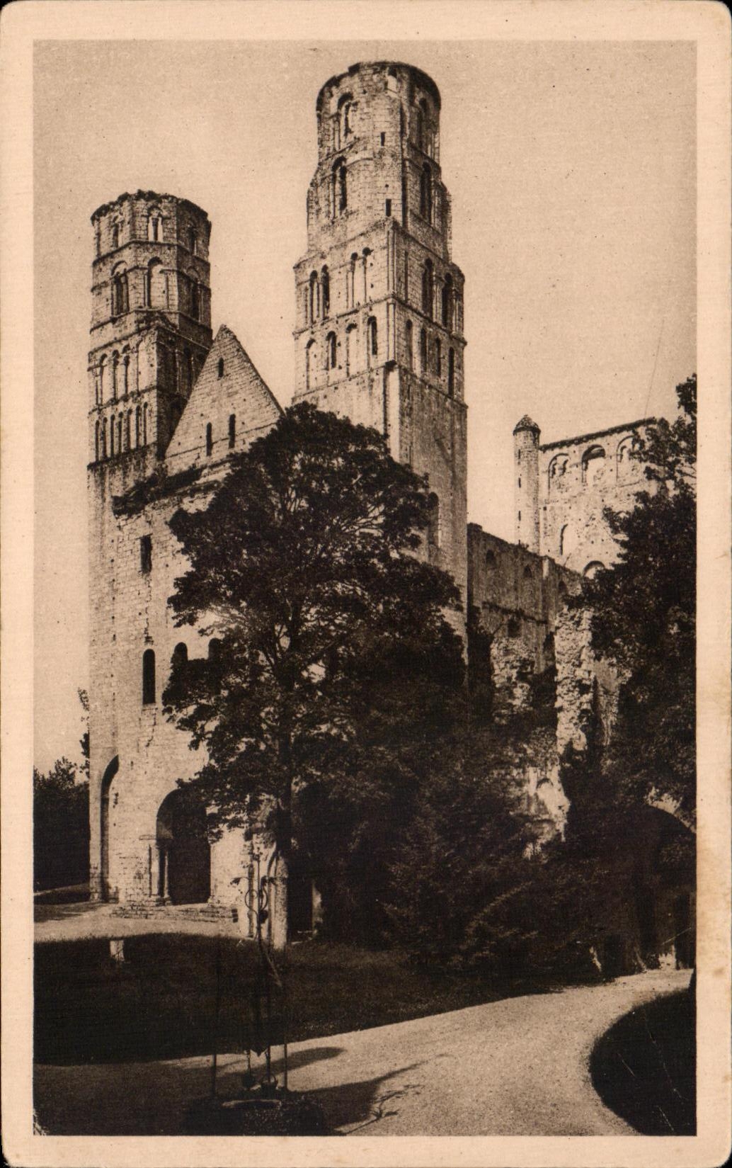 CPA Abbaye De Jumieges both Tours Of the Noitre Church Rams