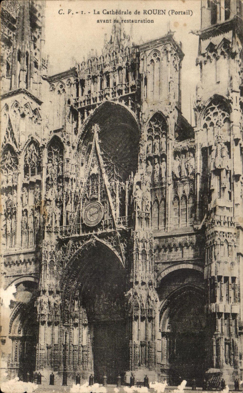 CPA the Cathedral of Rouen before its restoration