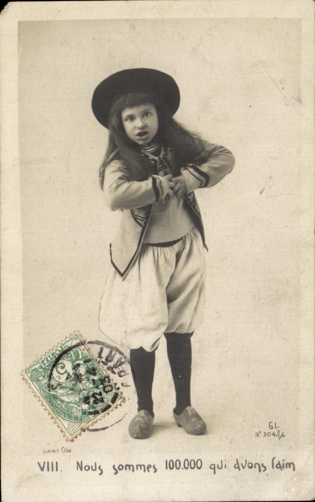 CPA Fantaisie Enfant Nous sommes 100 000 qui avons faim Paysan