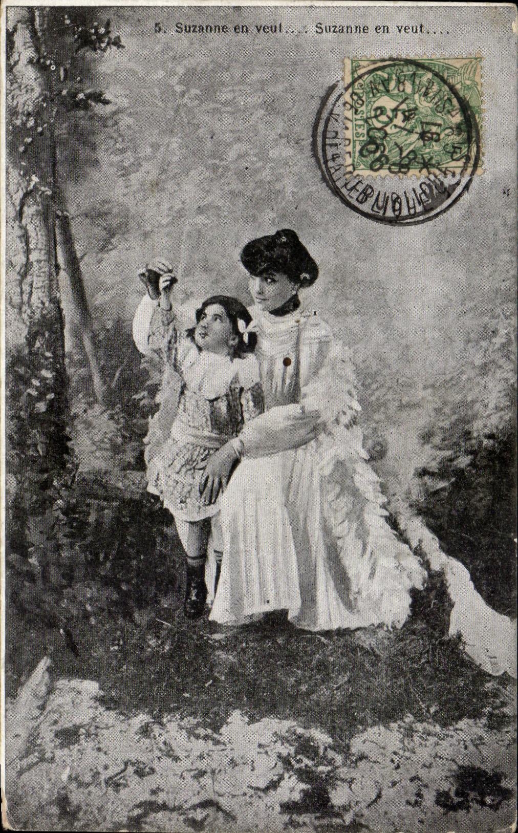 CPA Fantaisie Femme Suzanne Enfant