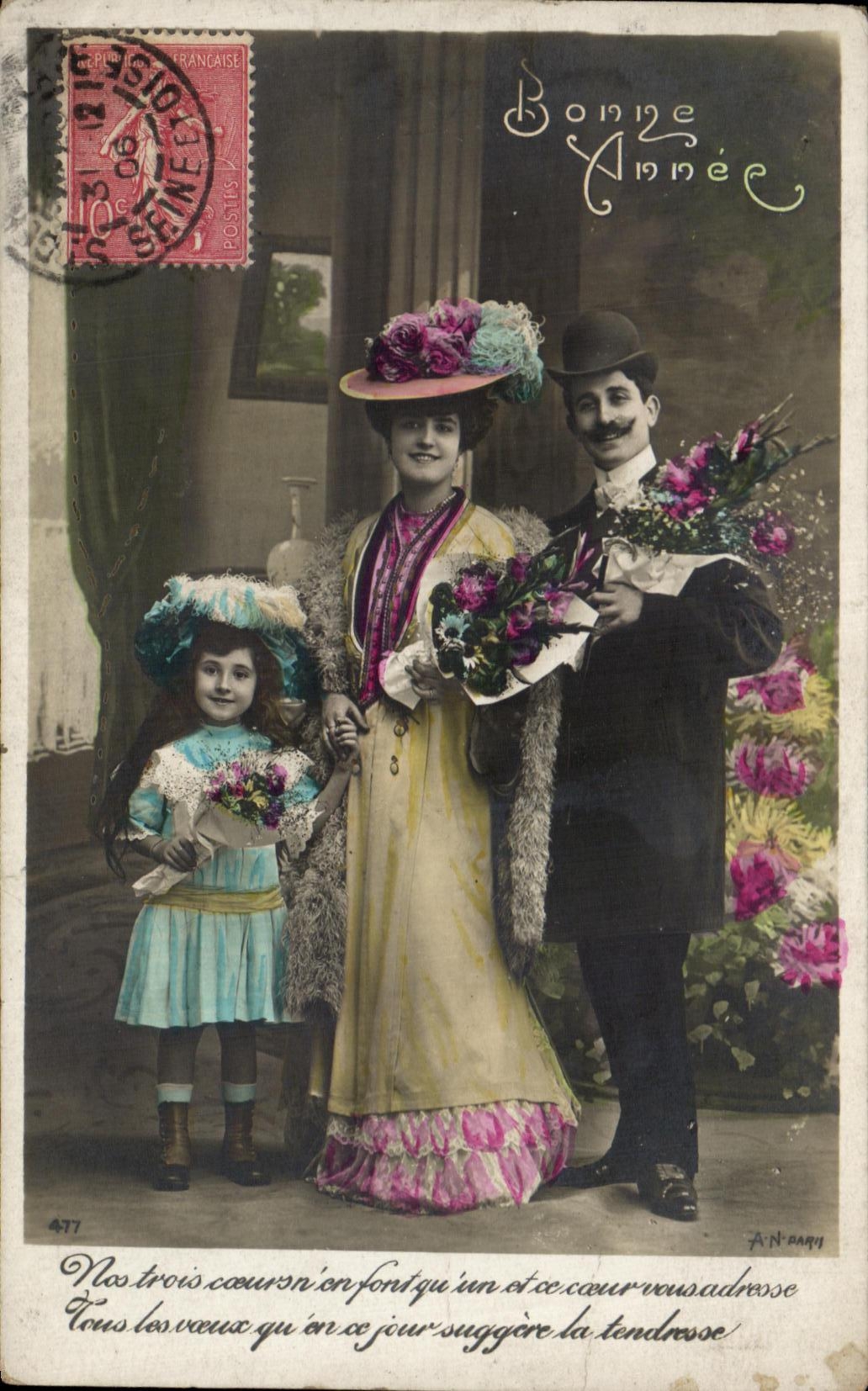 CPA Fantaisie Femme Bonne anne