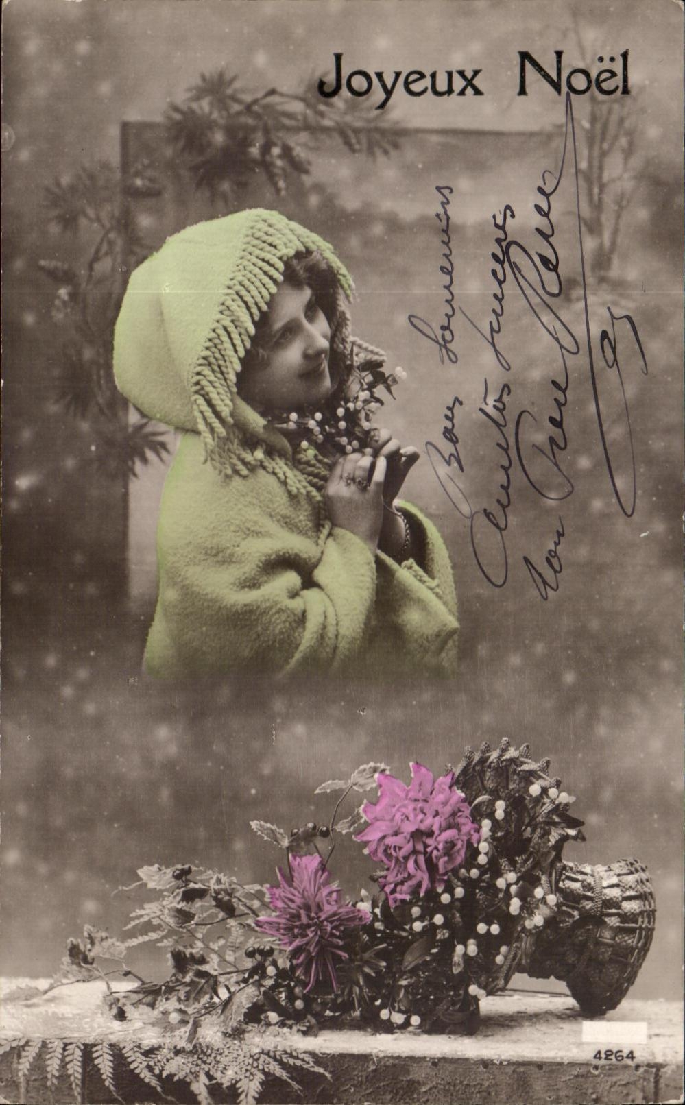 CPA Fantaisie Femme Joyeux Noel