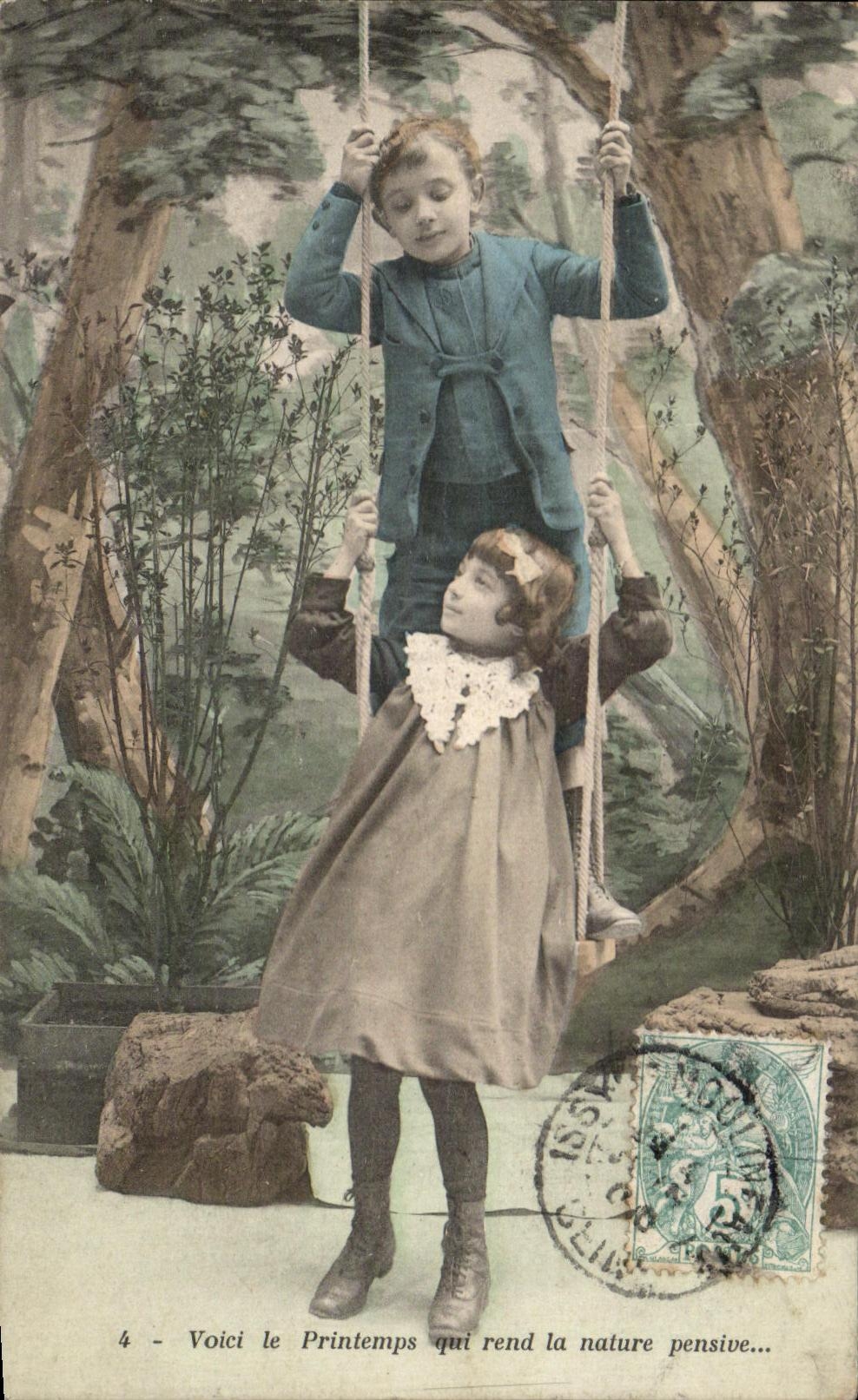 CPA Fantaisie Enfant Balancoire 