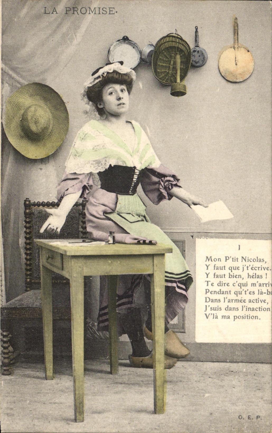 CPA Fantaisie Femme La promesse