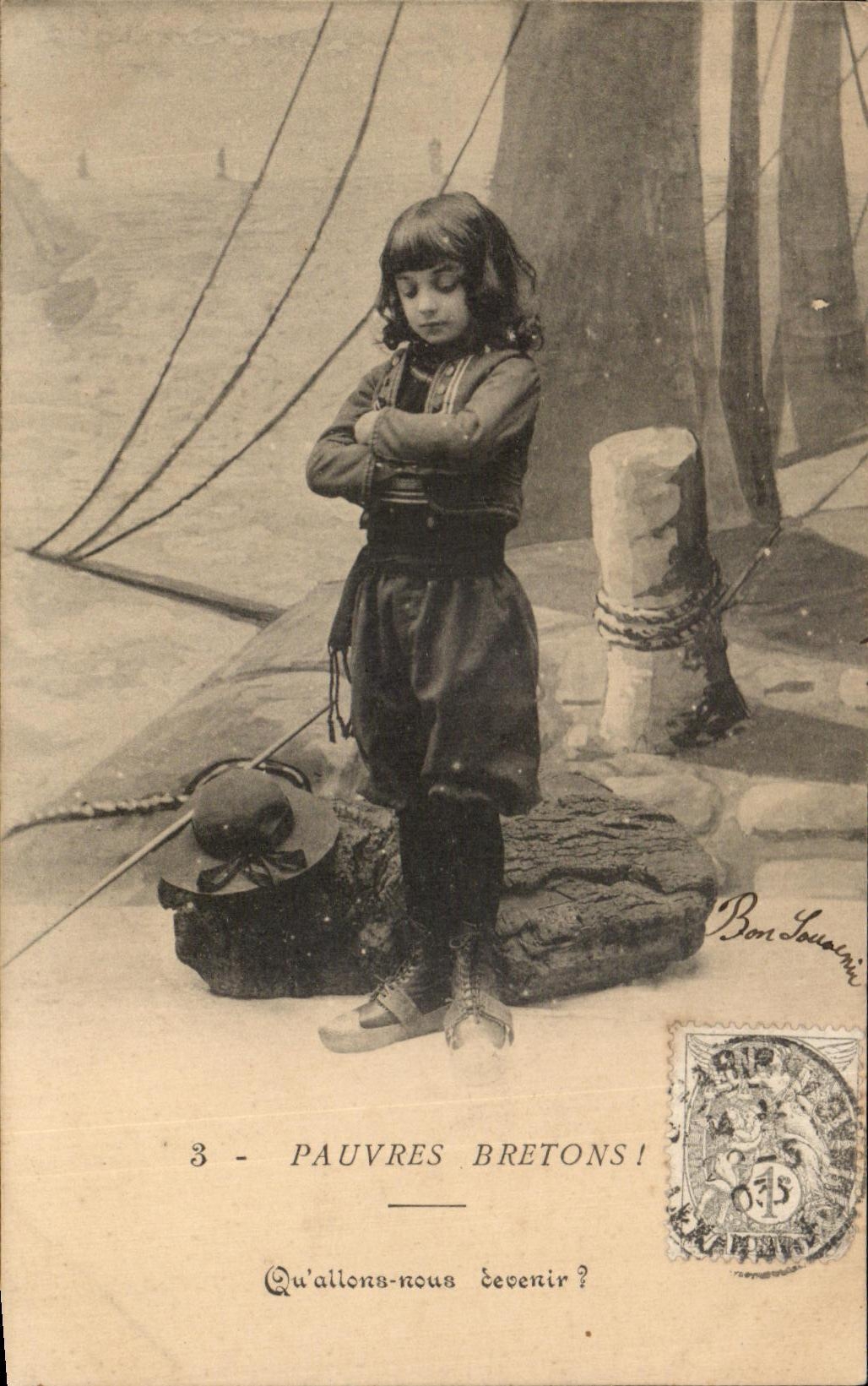 CPA Fantaisie Enfant Pauvres bretons 