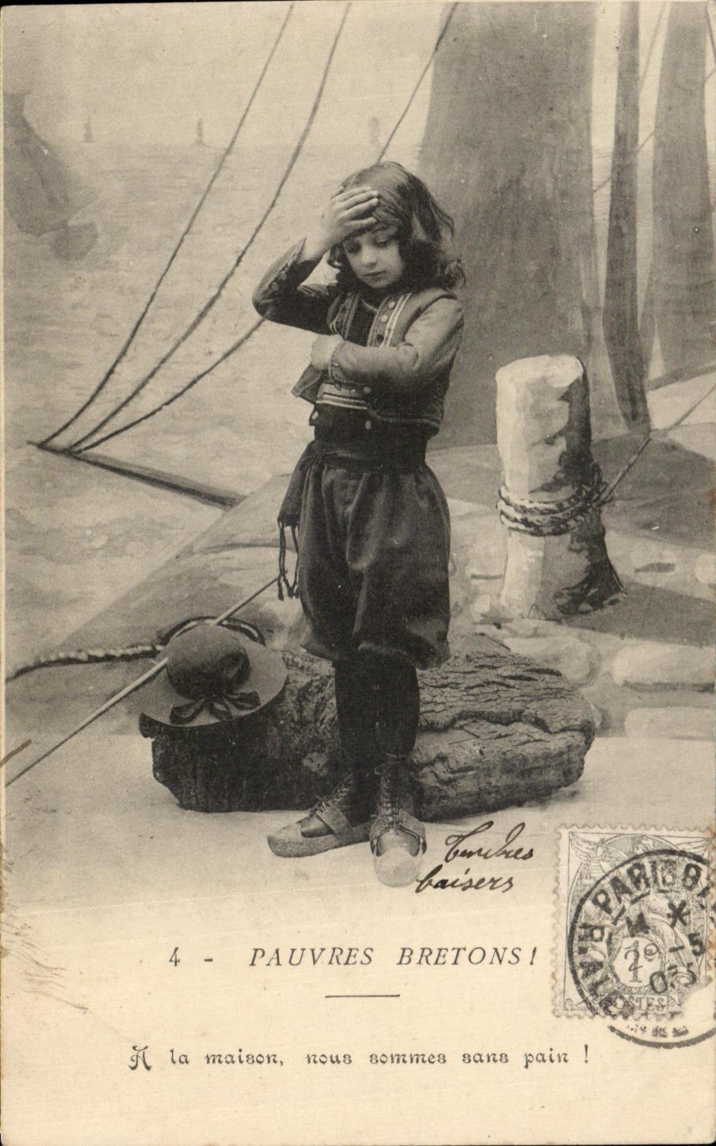 CPA Fantaisie Enfant Pauvres bretons 