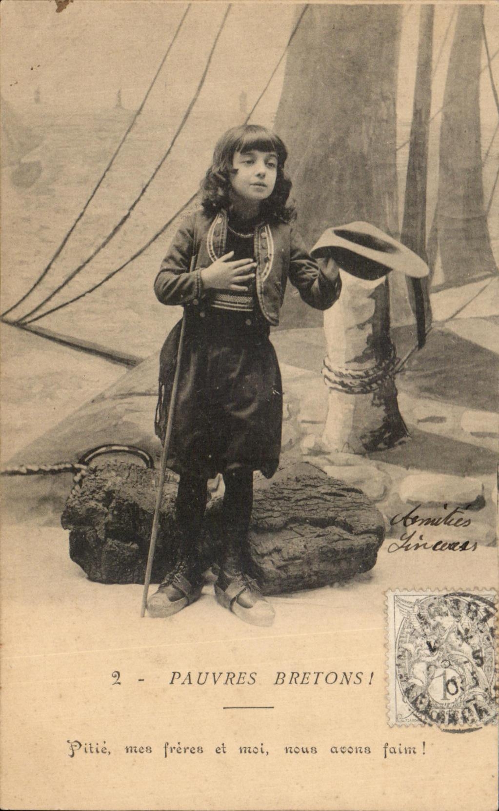CPA Fantaisie Enfant Pauvres bretons 