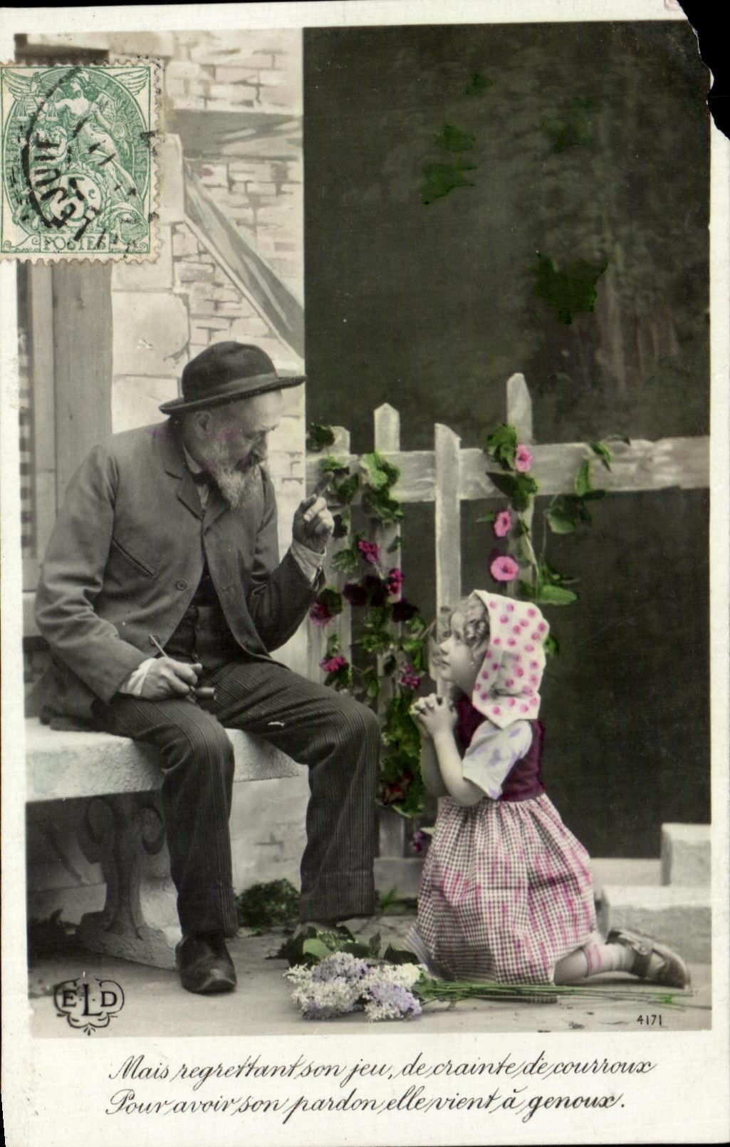 CPA Fantaisie Enfant Enfant et grand pere