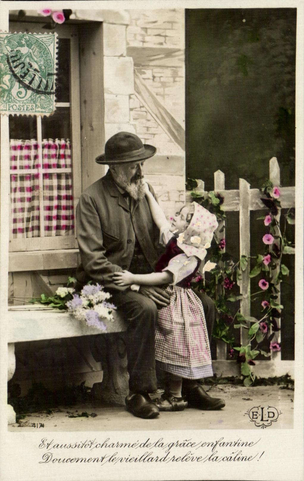 CPA Fantaisie Enfant Enfant et grand pere