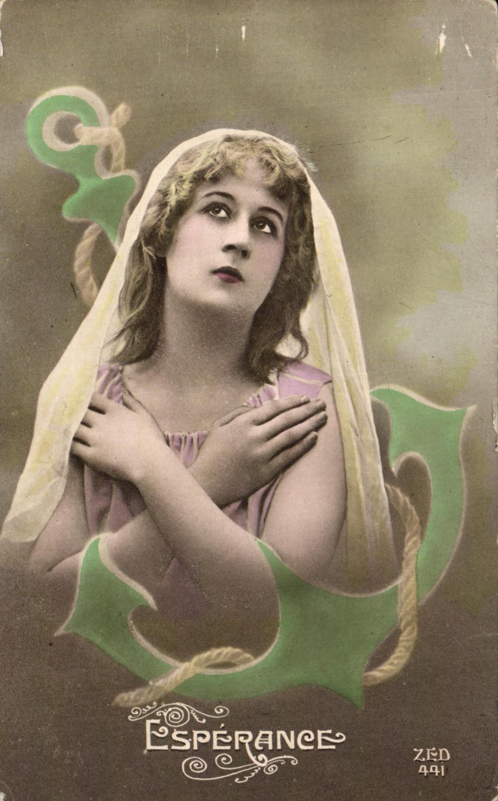 CPA Fantaisie Femme Esperance 