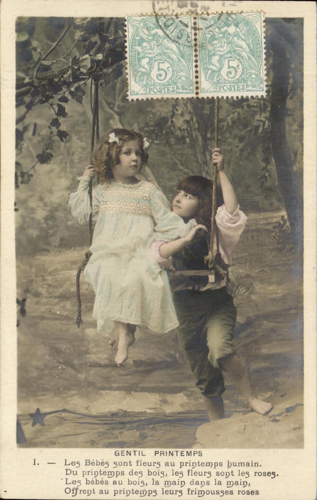 CPA Fantaisie Enfants Gentil printemps